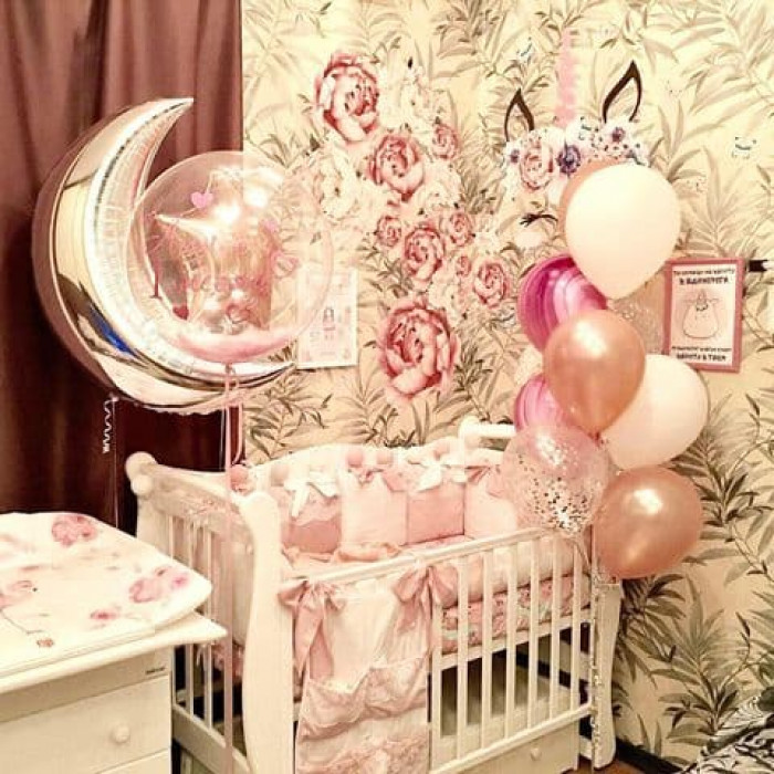 Композиция нежная с агатами для малышки на 1 месяц