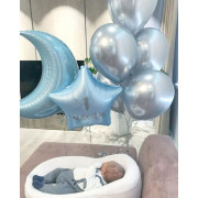 Композиция для мальчика на 1 месяц в голубых тонах