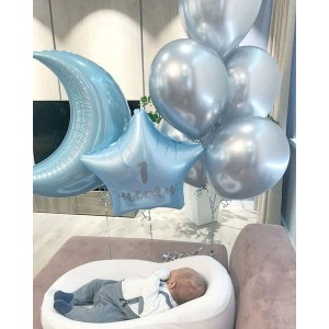 Композиция для мальчика на 1 месяц в голубых тонах