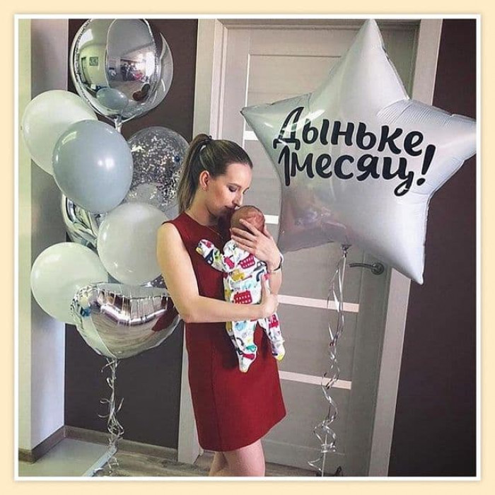 Композиция в серебряных тонах со звездой девочке на 1 месяц