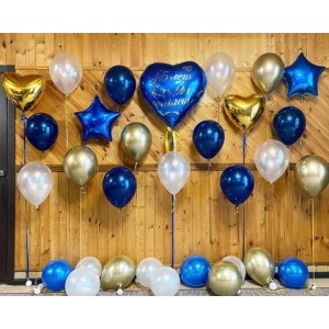 Набор на годовщину свадьбы с сине-золотой гамме с Вашей надписью