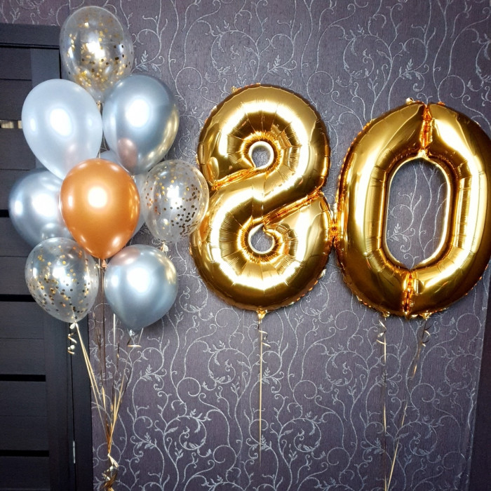 Букет в серебре любимому дедушке на 80 лет
