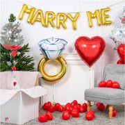 Набор с шарами-буквами и кольцом на помолвку, Выходи за меня (Marry me)