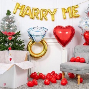 Набор с шарами-буквами и кольцом на помолвку, Выходи за меня (Marry me)