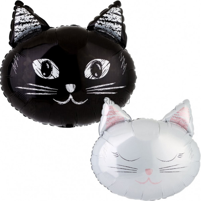 Фигурный шар Мордочка кошечки, двусторонний
