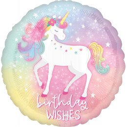 Шар-круг Мечтательный единорог, Поздравление с Днем рождения (Birthday wishes)