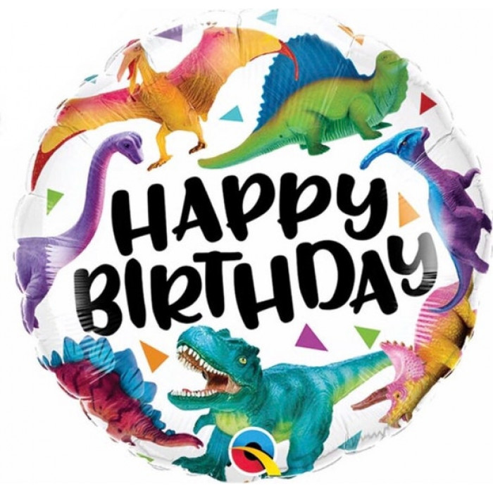 Шар-круг Динозавры рулят, с Днем Рождения (Happy Birthday)