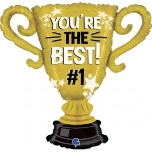 Фигурный шар Золотой кубок Ты самый лучший (You are the best)