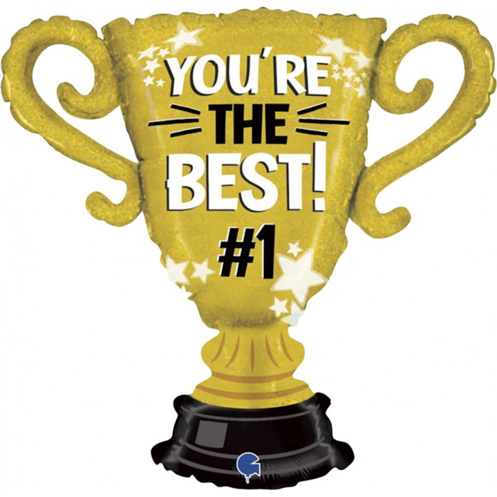 Фигурный шар Золотой кубок Ты самый лучший (You are the best)