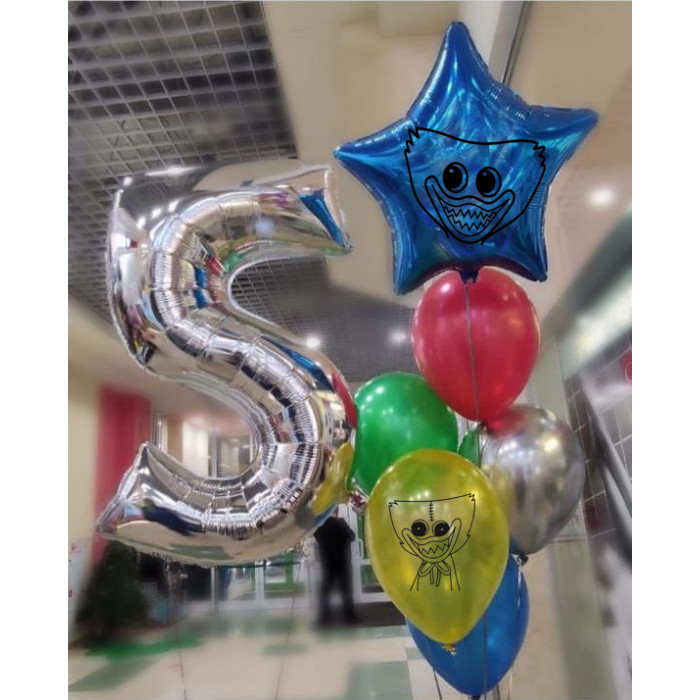 Фонтан с героем Хаги-Ваги на 5 лет с цифрой