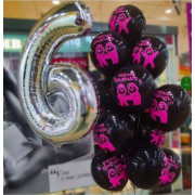 Букет на 6 лет с цифрой и шариками из Игры в кальмара