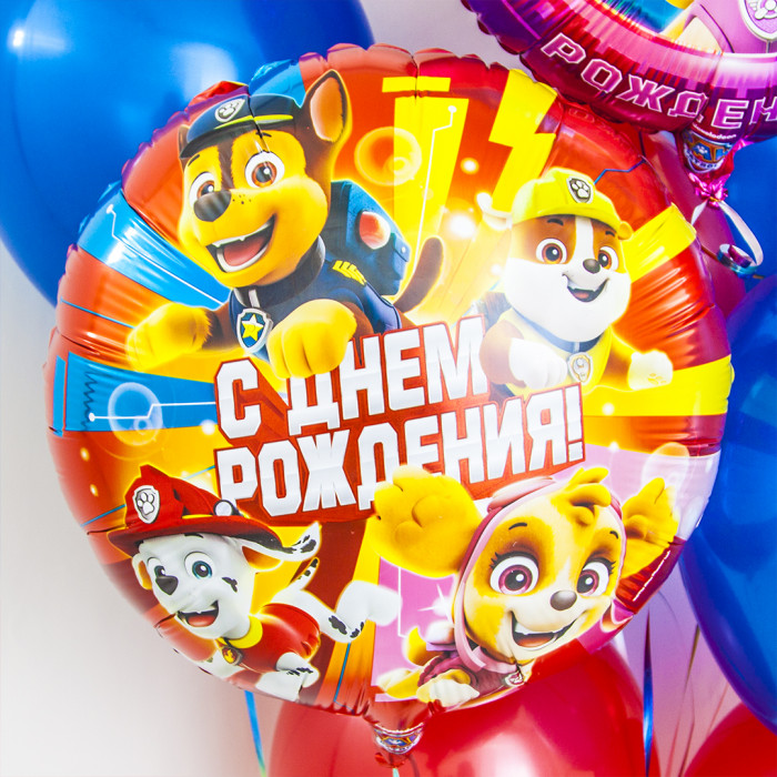 Шар-круг Дружная команда, Щенячий патруль, красный