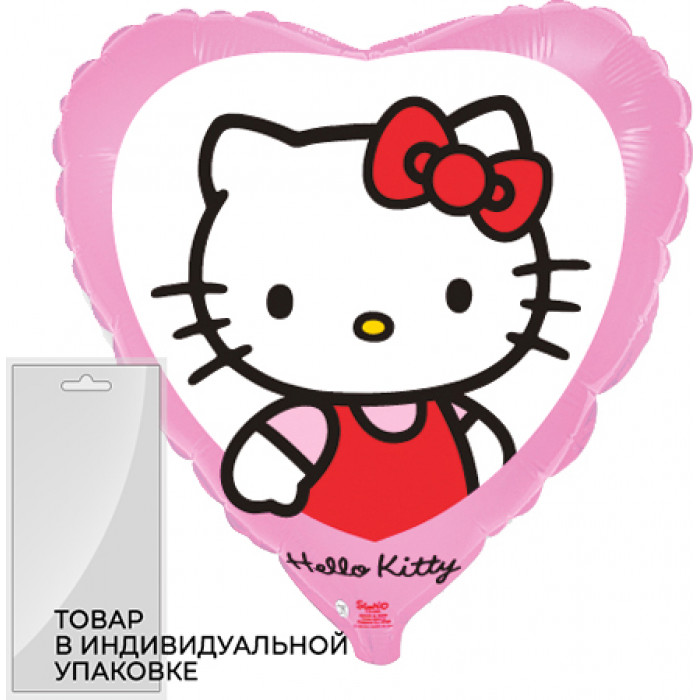 Шар-сердце Котенок Китти в сердечке