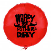Шар-круг с усами, День отца (Happy Fathers Day), красный