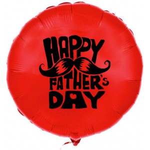 Шар-круг с усами, День отца (Happy Fathers Day), красный