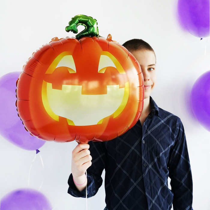 Фигурный шар Горящая тыква на Хэллоуин (Halloween)