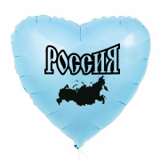Шар-сердце Карта России, голубой