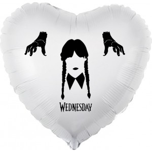 Шар-сердце Уэнсдей (Wednesday), белое