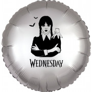 Шар-круг Уэнсдей (Wednesday), серебро сатин