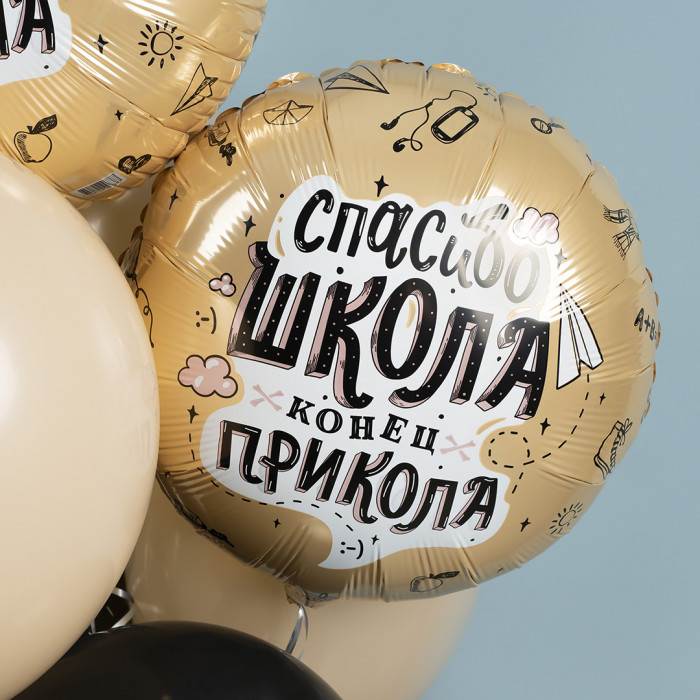 Шар-круг Спасибо школа, конец прикола, на выпускной