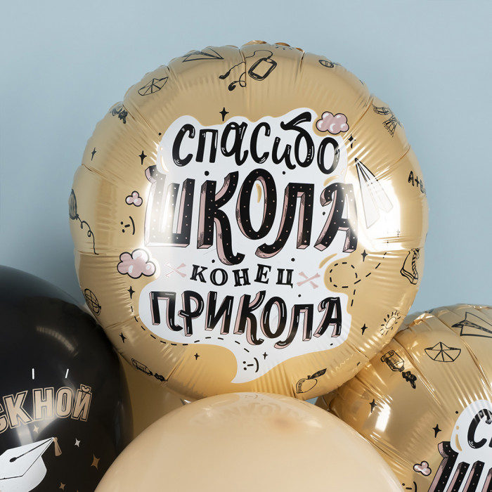 Шар-круг Спасибо школа, конец прикола, на выпускной