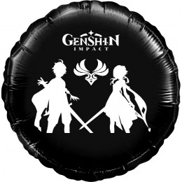 Шар-круг Люмин и Итер анемо, геншин импакт, черный