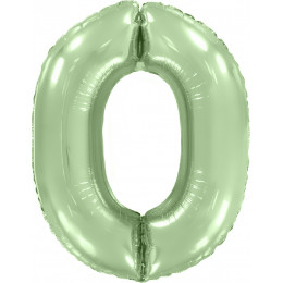Шар цифра 0, 102 см (Мятный макарунс)