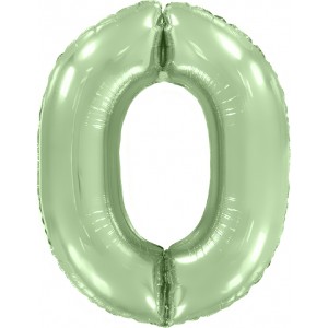 Шар цифра 0, 102 см (Мятный макарунс)