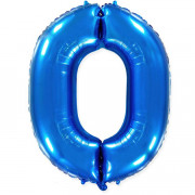 Шар цифра 0, 82 см (Cиний)