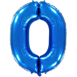 Шар цифра 0, 82 см (Cиний)