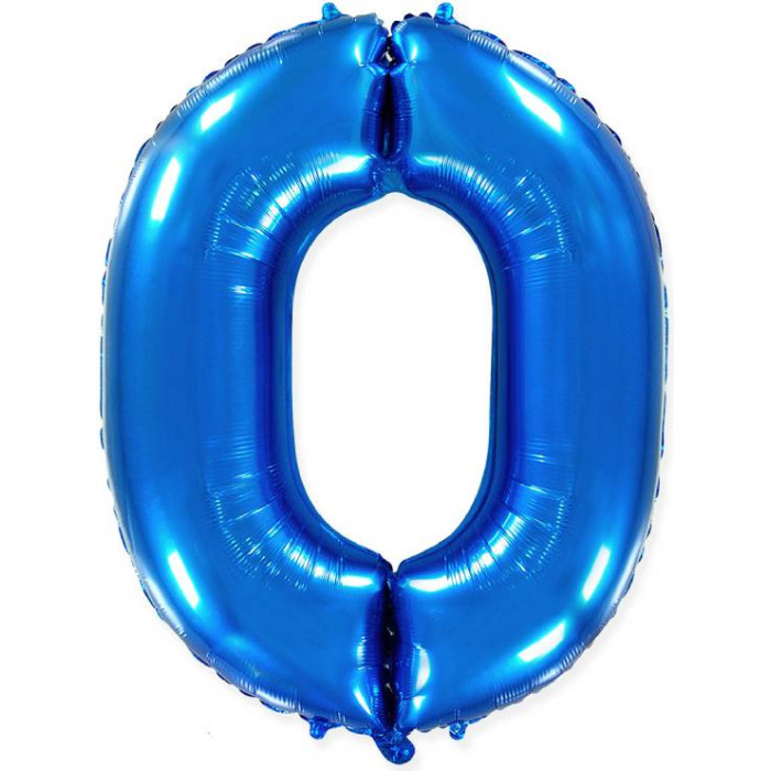 Шар цифра 0, 82 см (Cиний)