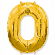 Шар цифра 0, 82 см (Золото)