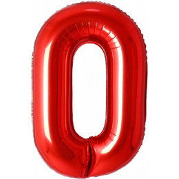 Шар цифра 0, 82 см (Красный)