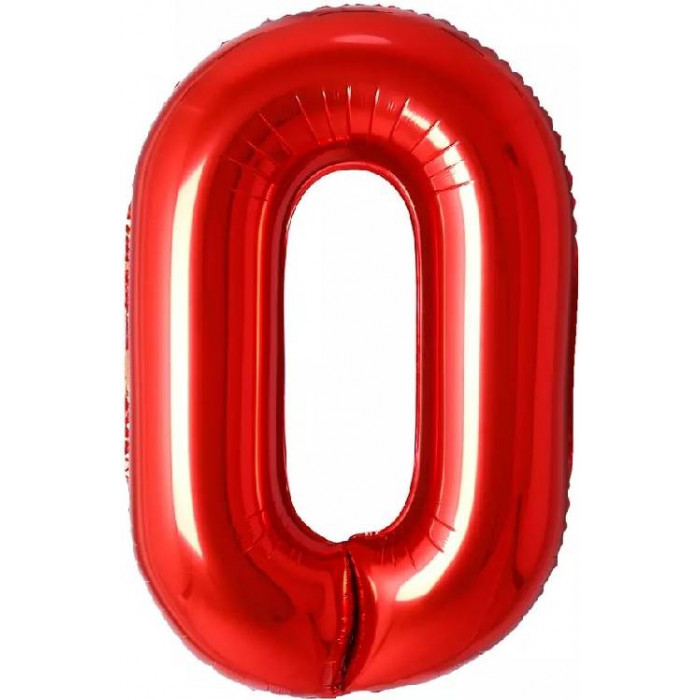 Шар цифра 0, 82 см (Красный)