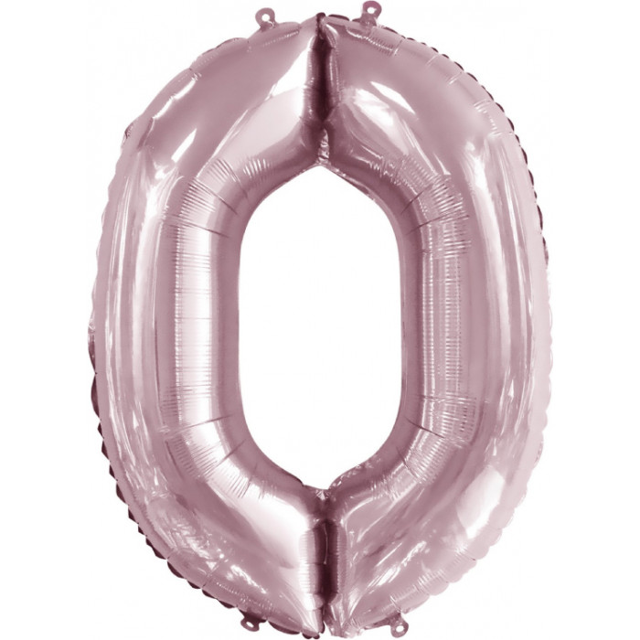 Шар цифра 0, 82 см (Светло-розовый)
