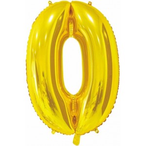 Шар цифра 0, 66 см (Золото)