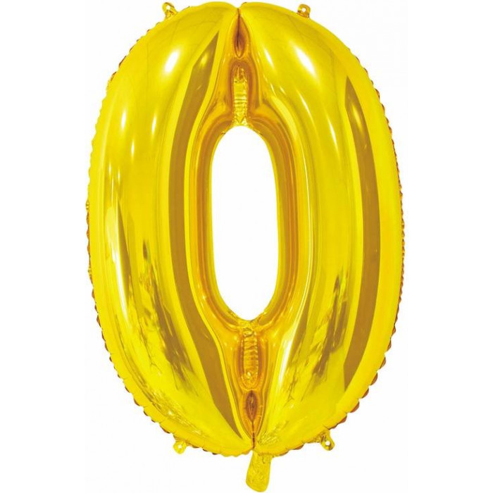Шар цифра 0, 66 см (Золото)