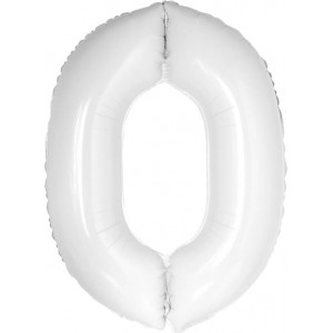 Шар цифра 0, 86 см (Белый)