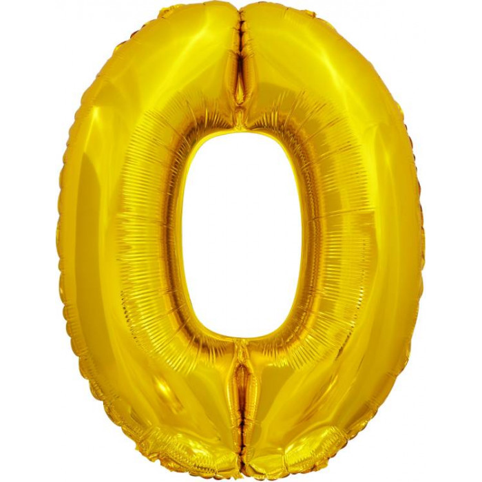 Шар цифра 0, 86 см (Золото)
