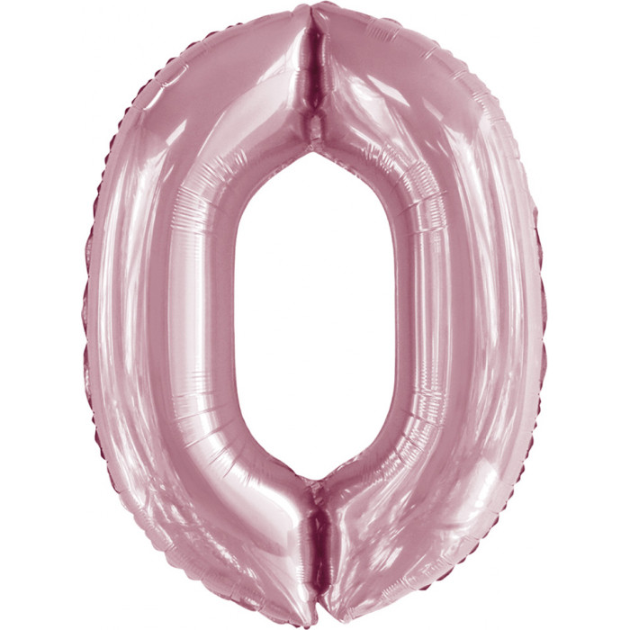 Шар цифра 0, 86 см (Светло-розовый)