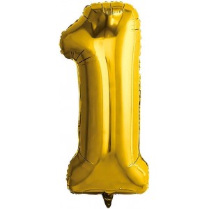 Шар цифра 1, 82 см (Золото)