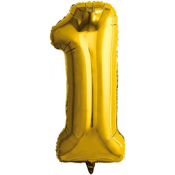 Шар цифра 1, 82 см (Золото)