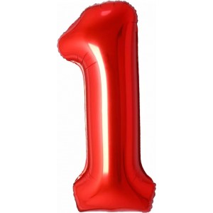 Шар цифра 1, 82 см (Красный)