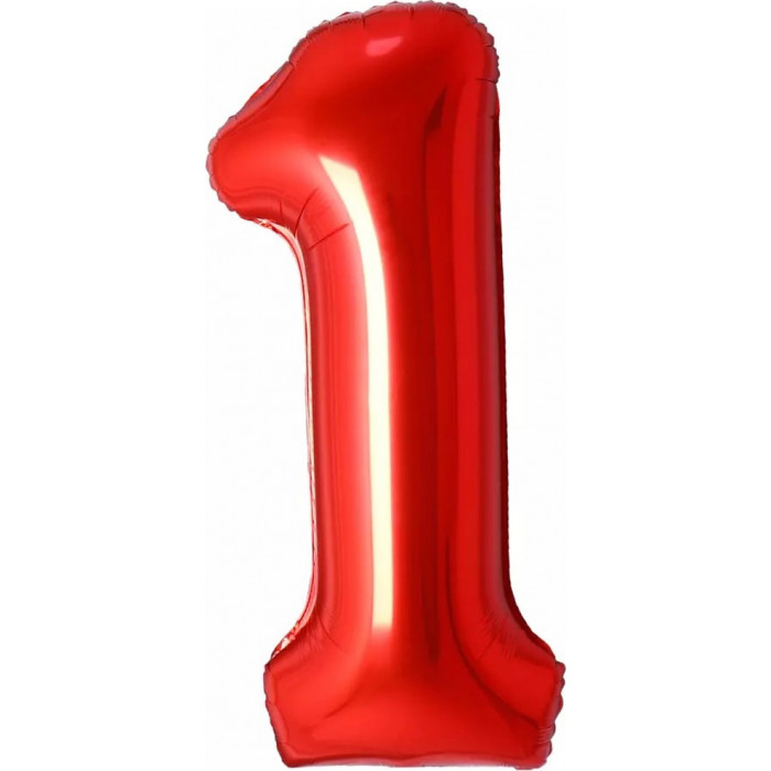Шар цифра 1, 82 см (Красный)