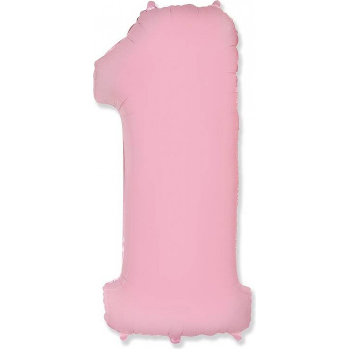Шар цифра 1, 82 см (Розовый)