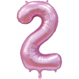 Шар цифра 2, 102 см Сатин Розовая (Pink)