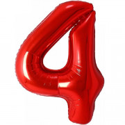 Шар цифра 4, 82 см (Красный)