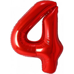 Шар цифра 4, 82 см (Красный)