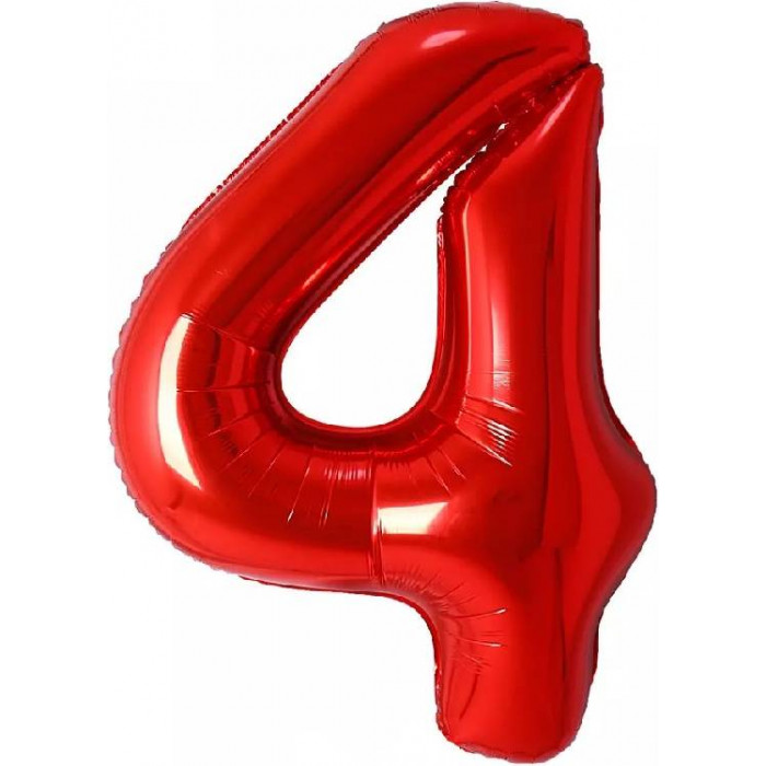 Шар цифра 4, 82 см (Красный)