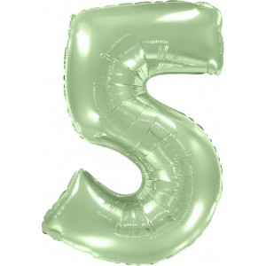 Шар цифра 5, 102 см (Мятный макарунс)
